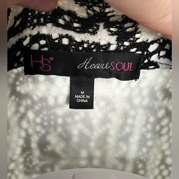 Heart Soul - Womens Y2K Black/White Top Sz MD - Picture 4 of 8